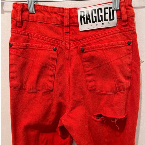Ragged Jeans Red Denim‎ Jeans Womens Size 26 High Waist Distressed Retro - Picture 5 of 11